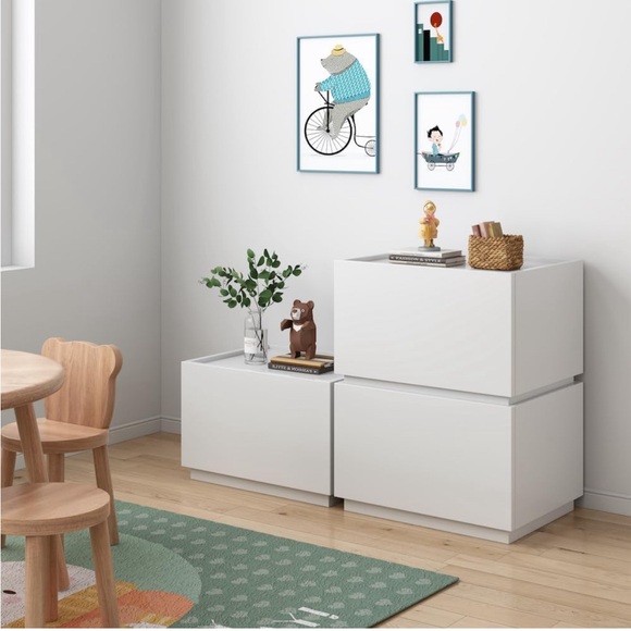 NIB 📦 Liveitall Stackable 1 Light Blue Modern Wood Small 15.7in Drawer Dresser - Picture 4 of 11